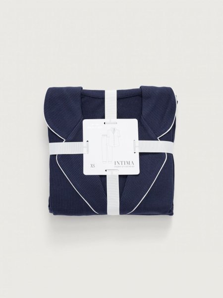 מארז פיג’מה מכופתרת ריב חולצה קצרה