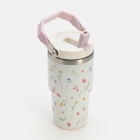 כוס שתייה נירוסטה וקש 600 מל Golf