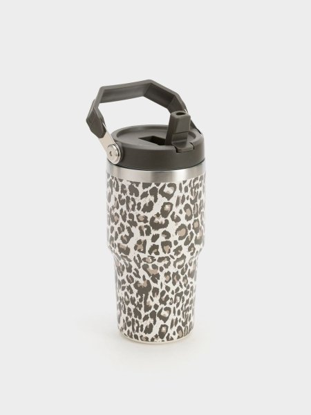 כוס שתיה 600 מל עם ידית וקש