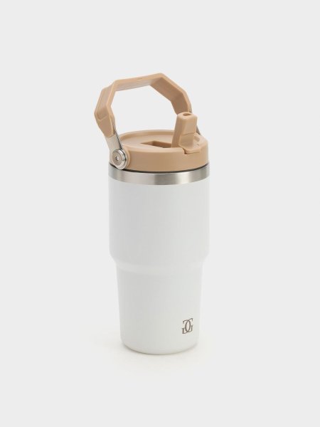 כוס שתיה 600 מל עם ידית וקש