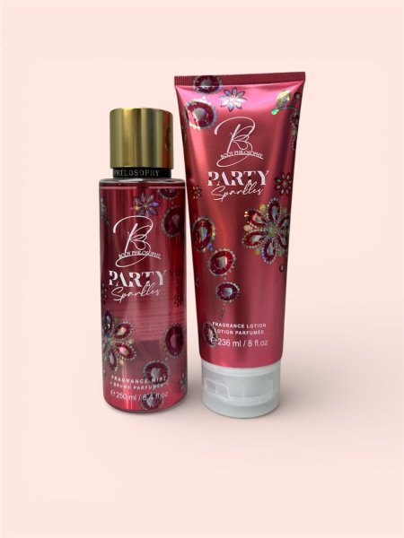 מארז טיפוח לגוף party - לוטיון וספריי גוף