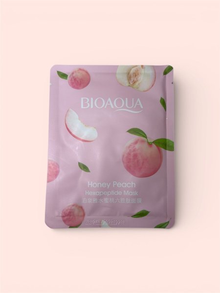 מסכת בד לפנים Honey Peach – BIOAQUA Hexapeptide Mask