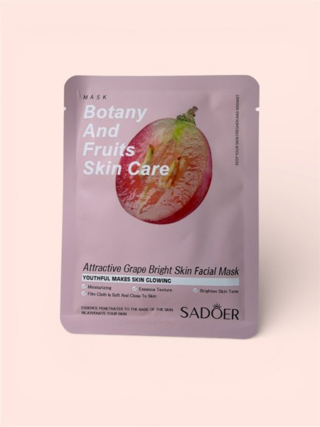 מסכת בד לפנים Attractive Grape – SADOER Bright Skin Facial Mask