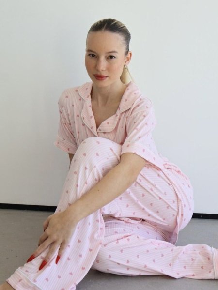 סט פיג׳מה מכופתרת