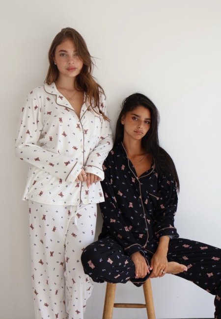סט פיג׳מה מכופתרת