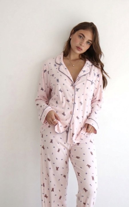 סט פיג׳מה מכופתרת