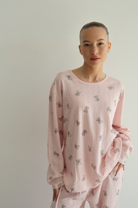 סט פיג׳מה מכנס ארוך