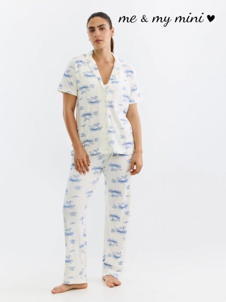 סט פיג’מה מכופתרת פויינטל