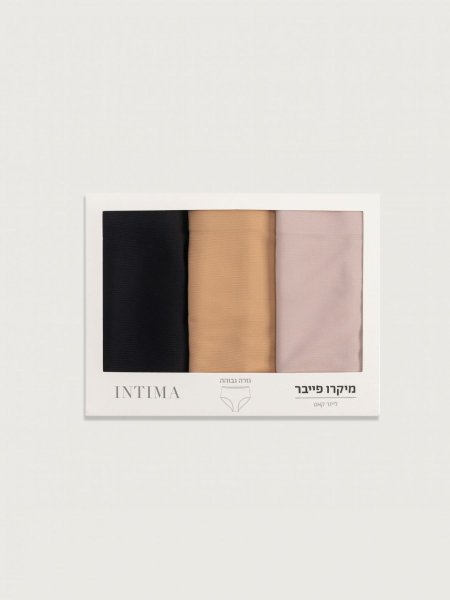 מארז 3 תחתונים בגזרה גבוהה לייזר קאט Intima