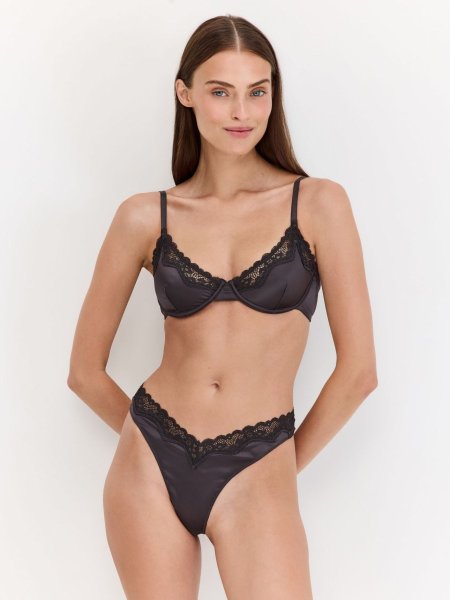 Intima חזיית עם תחתון סאטן תחרה פנלופה