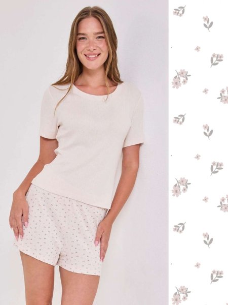 סט פיג’מה קצרה FLOWERS