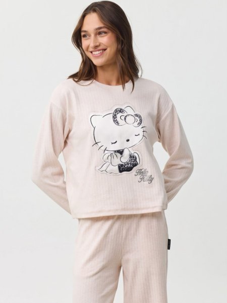 סט פיג’מה ארוכה ריב HELLO KITTY