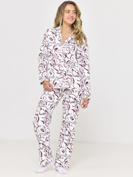 סט פיג’מה מכופתרת חמה MICKEY & FRIENDS