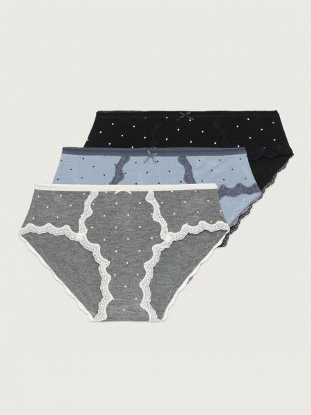 מארז 3 תחתוני היפסטר מודל בשילוב תחרה