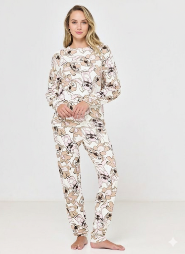 סט פיג’מה ארוכה דקה STITCH