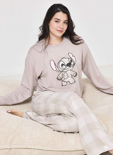 סט פיג’מה ארוכה דקה STITCH
